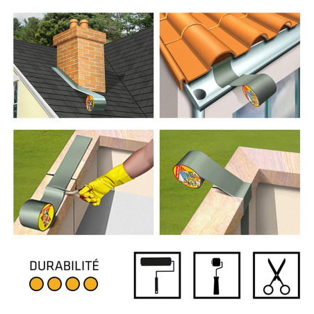 Bande d'étanchéité adhésive bitumeuse gris 75mm x 10m MultiSeal Sika