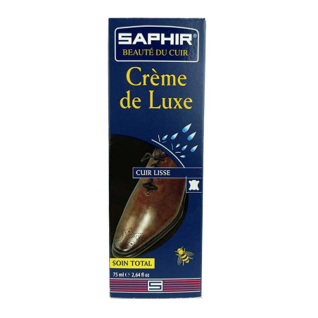 Crème de luxe cirage avec applicateur cuir bleu marine 75ml Saphir