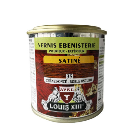 Vernis bois satiné chêne foncé 125 ml Louis XIII Avel