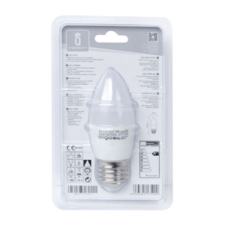 Ampoule LED E27 Flamme 4W (équivalent 30W) - Blanc chaud