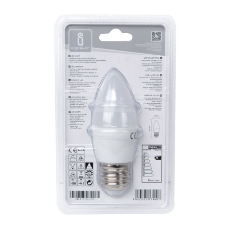 Ampoule LED E27 Flamme 6W (équivalent 50W) - Blanc froid