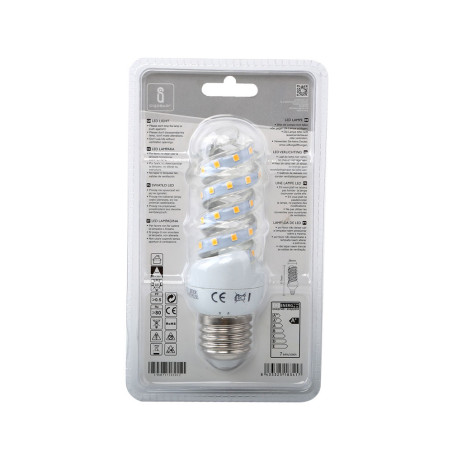 Ampoule LED E27 Spirale 7W (équivalent 60W) - Blanc chaud