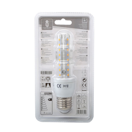 Ampoule LED E27 Tube 8W (équivalent 50W) - Blanc chaud