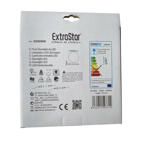 Spot LED 15W à encastrer extra-plat (équivalent 120W) - Blanc chaud