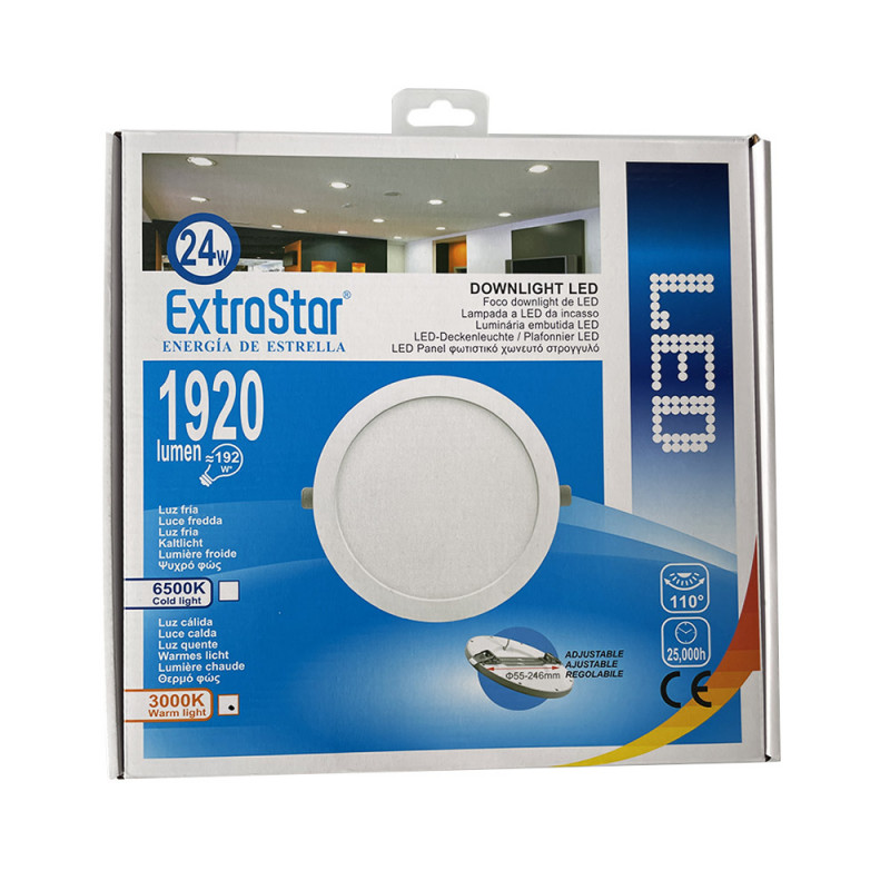 Spot LED 24W à encastrer extra-plat (équivalent 192W) - Blanc froid