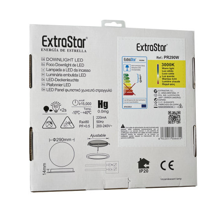 Spot LED 24W à encastrer extra-plat (équivalent 192W) - Blanc froid