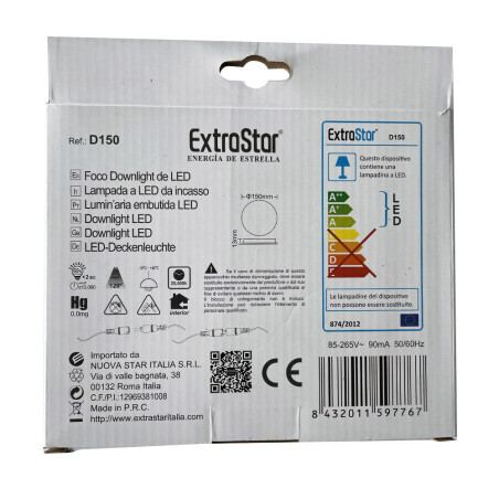 Spot LED 9W à encastrer extra-plat (équivalent 72W) - Blanc froid