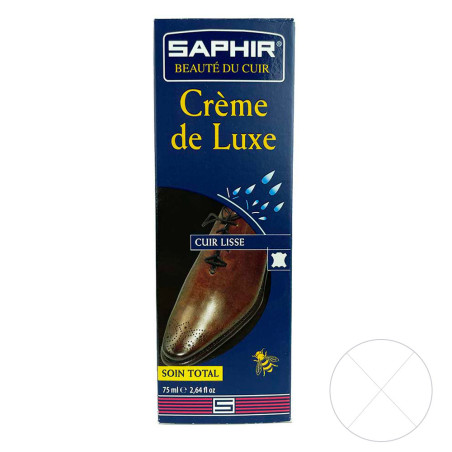 Crème de luxe cirage avec applicateur cuir incolore 75ml Saphir