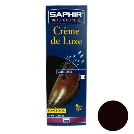 Crème de luxe cirage avec applicateur cuir marron foncé 75ml Saphir