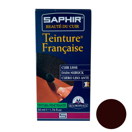 Teinture française cuir, daim & nubuck bordeaux 50ml Saphir