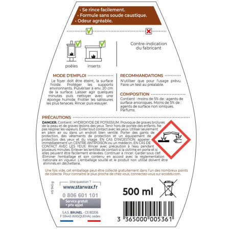 Nettoyant inserts de cheminées Starwax 500ml