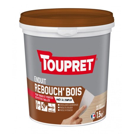 Enduit de rebouchage bois rebouch'bois Toupret 1,5kg