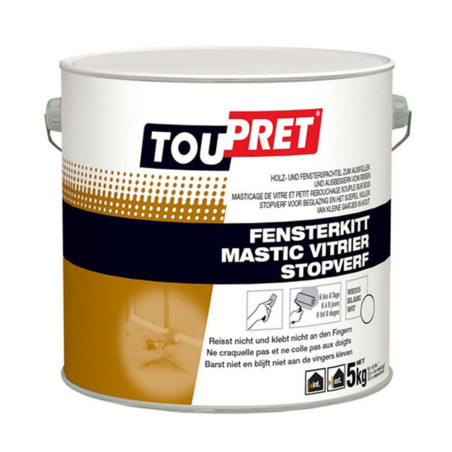 Mastic vitrier blanc Toupret 500g