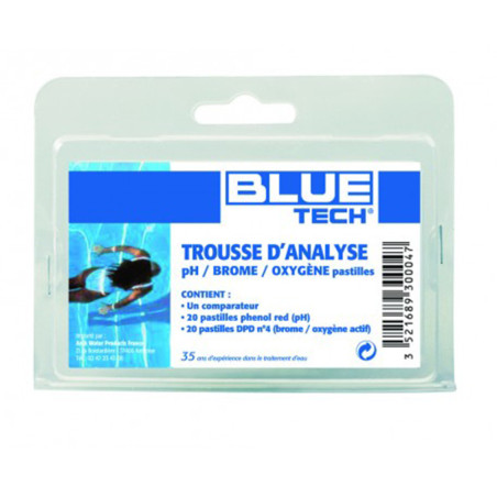 Trousse d'analyse PH / brome / oxygène Blue Tech