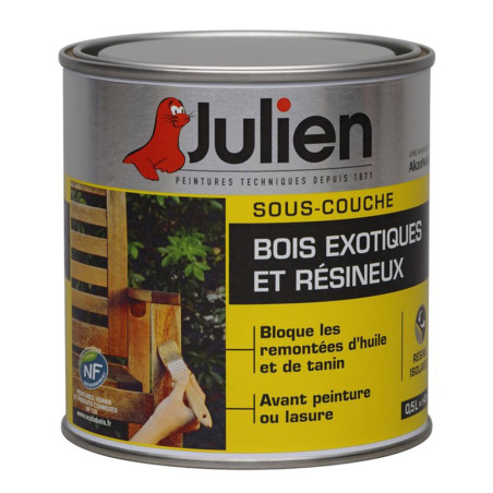 Sous couche bois exotiques et résineux blanc Julien 0,5L