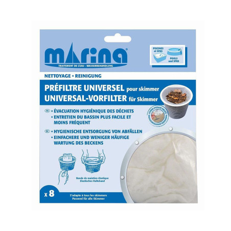 Lot de 8 préfiltres universel skimmer Marina