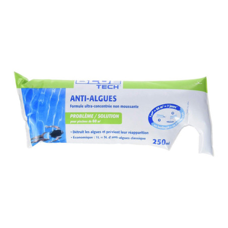 Anti-algues ultra concentré 2 en 1 berlingot Blue Tech 250ml