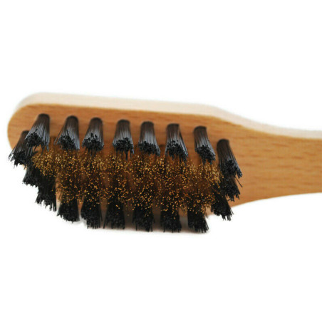 Brosse en soie & laiton pour daim Saphir