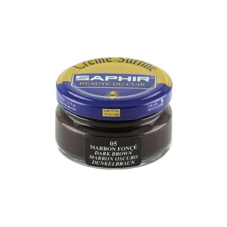 Crème Surfine cuir marron foncé 50ml Saphir