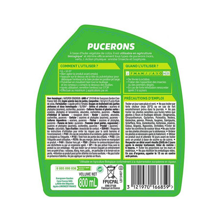 Pulvérisateur anti-pucerons Fertiligène 800ml