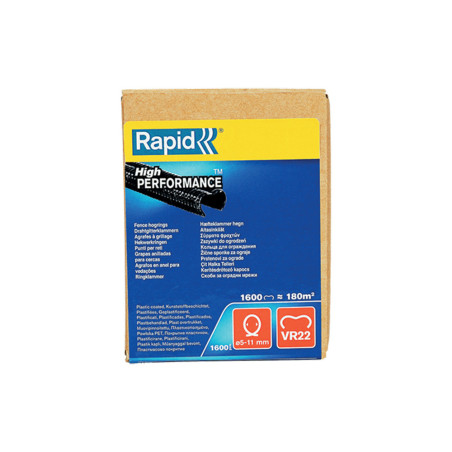 Boite 1600 agrafes de grillage VR22 revetement en plastique noir - Rapid