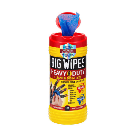 Boite 80 lingettes pro mains et surfaces sales nettoie & désinfecte Big Wipes