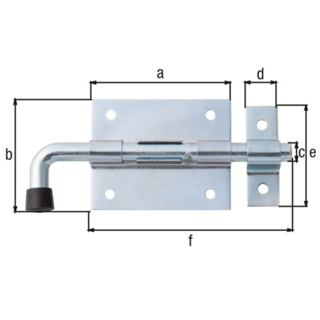 Verrou de porte pistolet Ø10mm zingué - Alberts