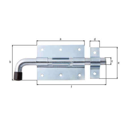 Verrou de porte pistolet Ø14mm zingué - Alberts