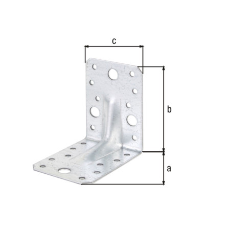 Équerre renforcée d\'assemblage 90 x 90 x 65mm galvanisé - Alberts