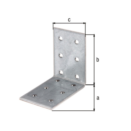 Équerre d'assemblage 60 x 60 x 40 x 2,5mm galvanisé - Alberts