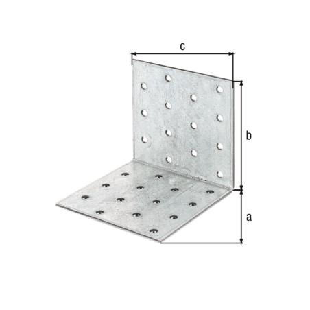 Équerre d'assemblage 80 x 80 x 80 x 2,5mm galvanisé - Alberts