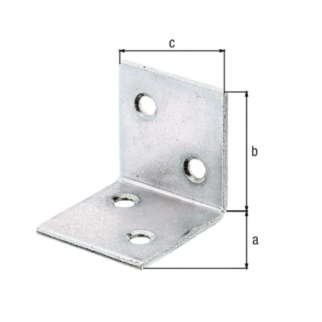 Équerre large côtés égaux 30 x 30 x 30mm galvanisé bichromaté - Alberts