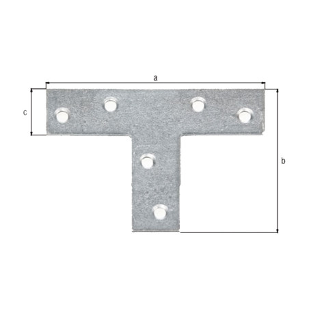 Platine d'assemblage en T 70 x 50 x 16 x 2mm zingué - Alberts