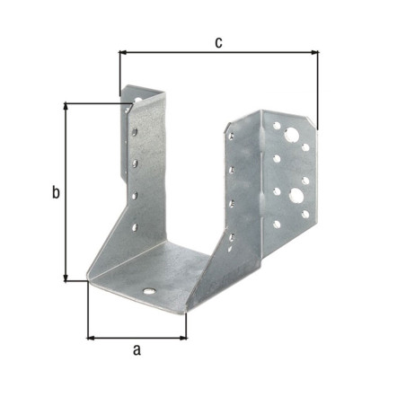 Support U ailes extérieures 64 x 98mm galvanisé - Alberts