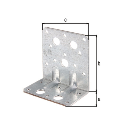 Équerre renforcée d'assemblage 90 x 90 x 80mm galvanisé - Alberts