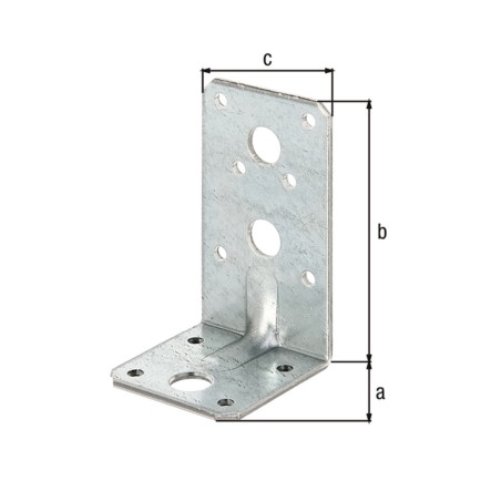 Équerre renforcée d'assemblage 50 x 90 x 50mm galvanisé - Alberts