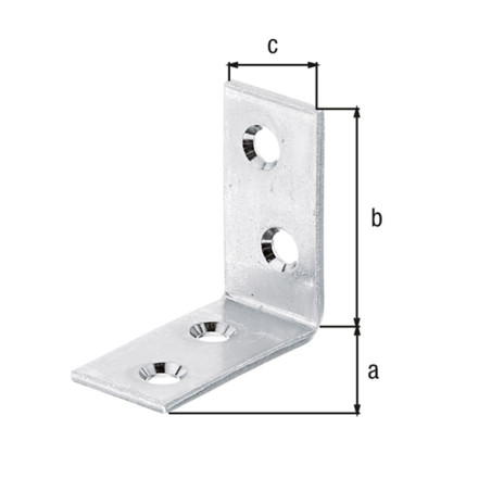 Boite 12 équerres de chaise 30 x 30 x 14mm galvanisé bichromaté - Alberts