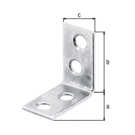 Boite 12 équerres de chaise 25 x 25 x 14mm galvanisé bichromaté - Alberts