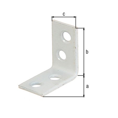 Équerre de chaise blanche 40 x 40 x 15mm phosphaté zinc plastifié - Alberts