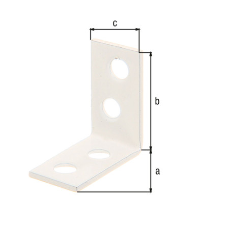 Équerre de chaise blanche 60 x 60 x 16mm phosphaté zinc plastifié - Alberts