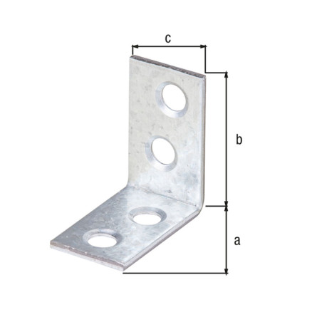 Équerre de chaise 25 x 25 x 14mm galvanisé - Alberts