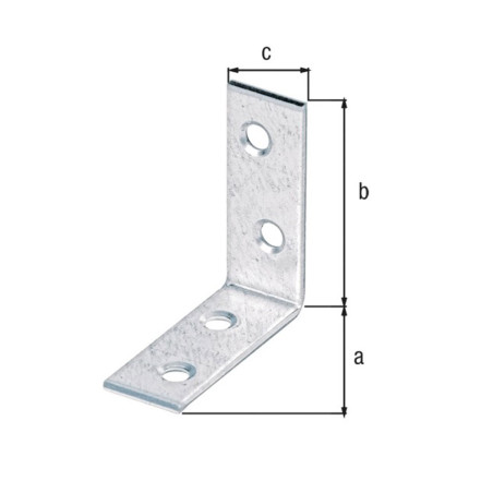 Équerre de chaise 40 x 40 x 15mm galvanisé - Alberts