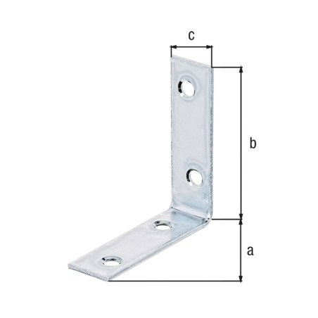 Équerre de chaise 50 x 50 x 15mm galvanisé - Alberts