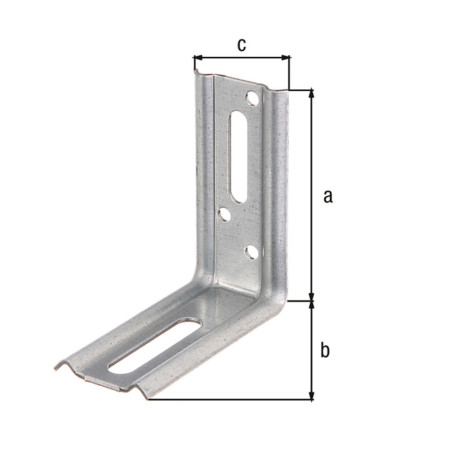 Équerre 2 pans angle à 90° 70 x 70 x 30mm galvanisé - Alberts