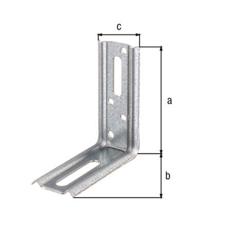 Équerre 2 pans angle à 90° 80 x 70 x 30mm galvanisé - Alberts