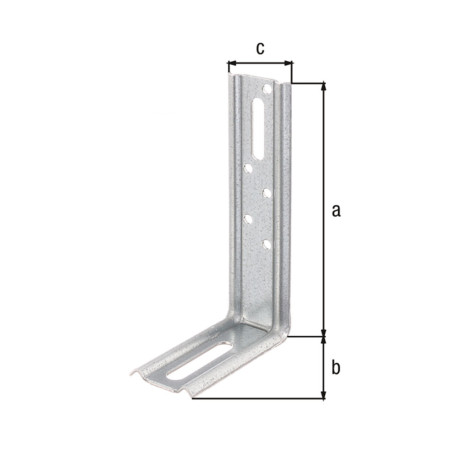 Équerre 2 pans angle à 90° 120 x 70 x 30mm galvanisé - Alberts