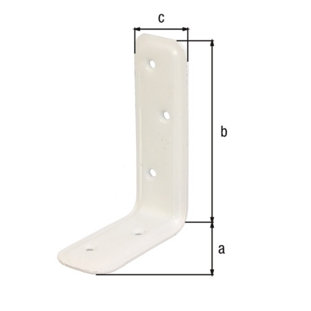 Équerre emboutie blanche 100 x 160 x 40mm phosphaté zinc plastifié - Alberts