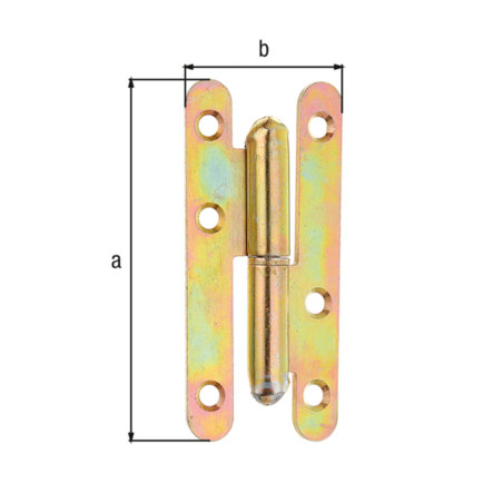 Paumelle universelle Paris gauche 95 x 45 x 2,5mm galvanisé bichromaté - Alberts