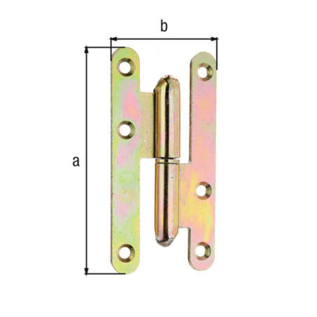 Paumelle universelle Paris gauche 110 x 55 x 3mm galvanisé bichromaté - Alberts