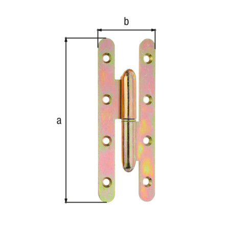 Paumelle universelle Paris gauche 140 x 55 x 3mm galvanisé bichromaté - Alberts